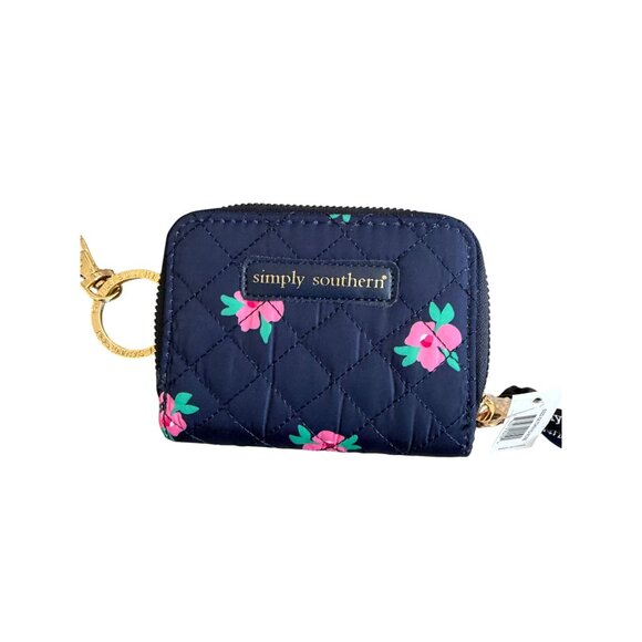 SIMPLY SOUTHERN Navy Pink Floral Zip Wallet NEW NWT - Picture 4 of 5